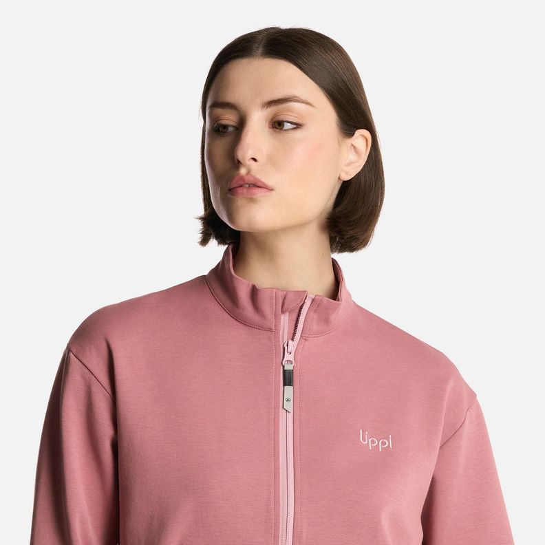 Polerón Mujer DownStreet 1/4Zip Sweatshirt Rosa Oscuro Lippi-3