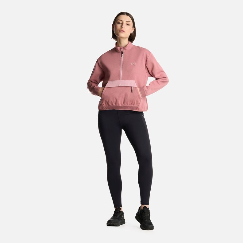 Polerón Mujer DownStreet 1/4Zip Sweatshirt Rosa Oscuro Lippi-6