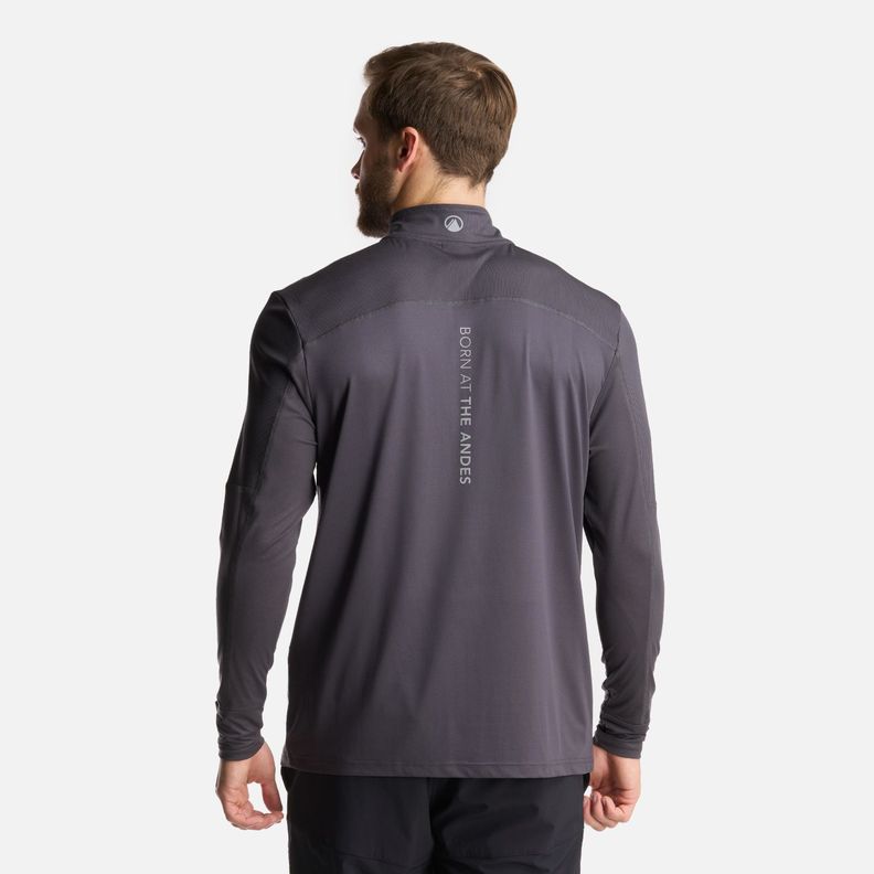 Poleron Hombre Puerto Trucco 14 Zip Grafito Lippi I24-4