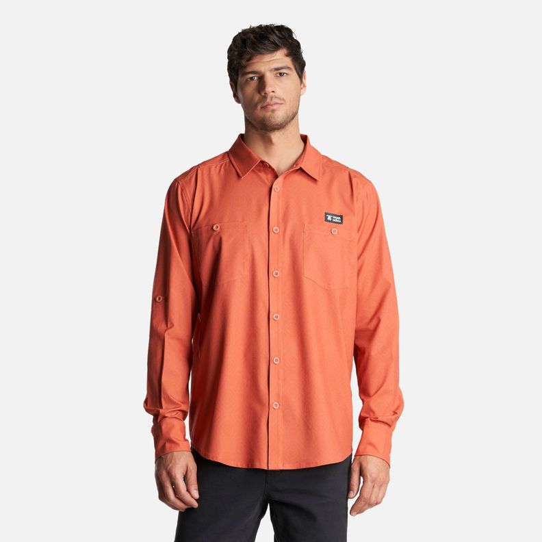 Camisa Hombre Cumbre Manga Larga Terracota Haka Honu-1