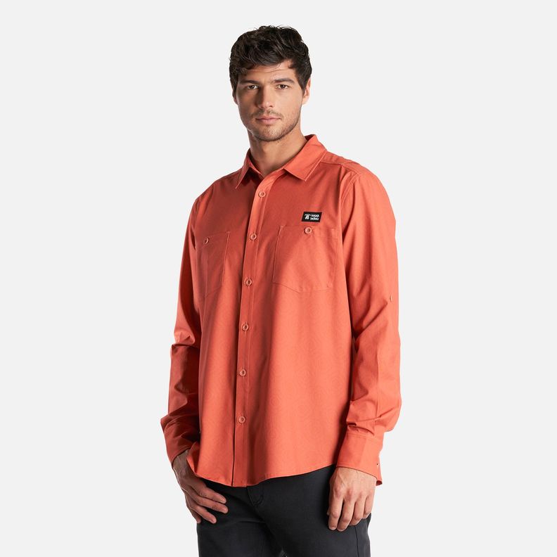 Camisa Hombre Cumbre Manga Larga Terracota Haka Honu-2