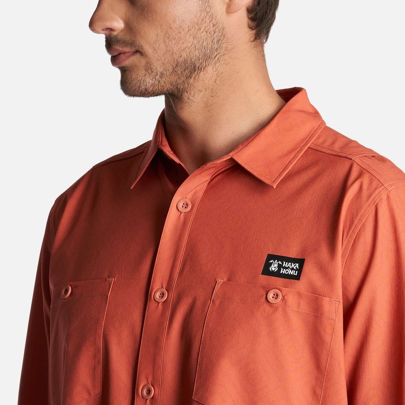 Camisa Hombre Cumbre Manga Larga Terracota Haka Honu-4