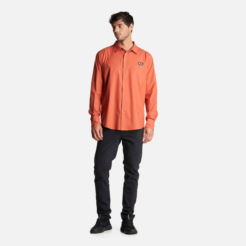 Camisa Hombre Cumbre Manga Larga Terracota Haka Honu-7