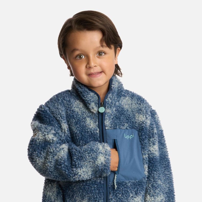 Polar Niño Glaciar Sherpa-pro Print Azul Piedra Lippi I25-3