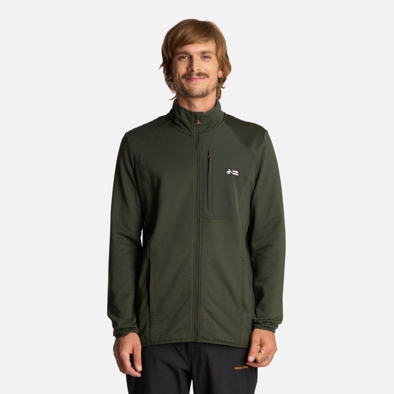Polerón Hombre Taina Full Zip Verde Militar Haka Honu I25-0