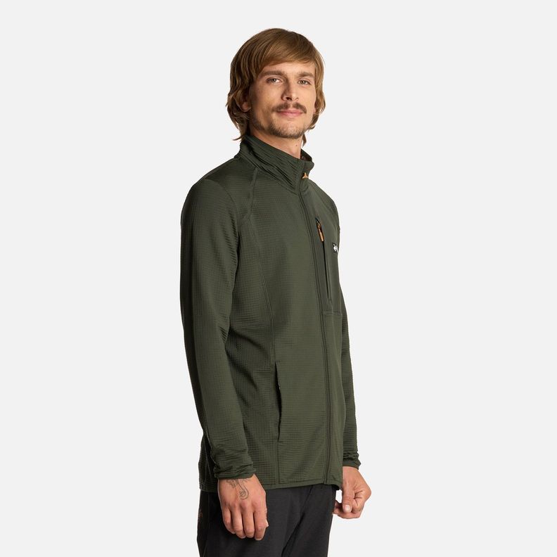 Polerón Hombre Taina Full Zip Verde Militar Haka Honu I25-1