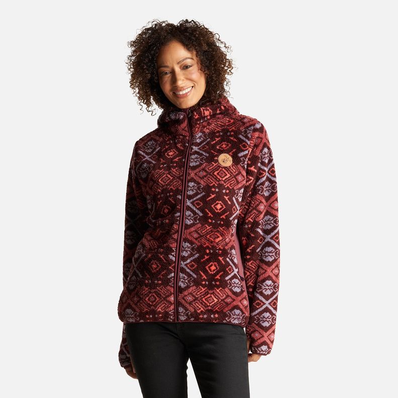 Chaqueta Mujer Calur-oso Full Print Burdeo Haka Honu-2
