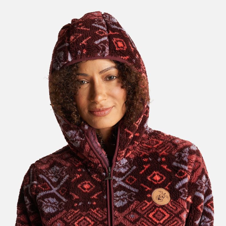 Chaqueta Mujer Calur-oso Full Print Burdeo Haka Honu-4