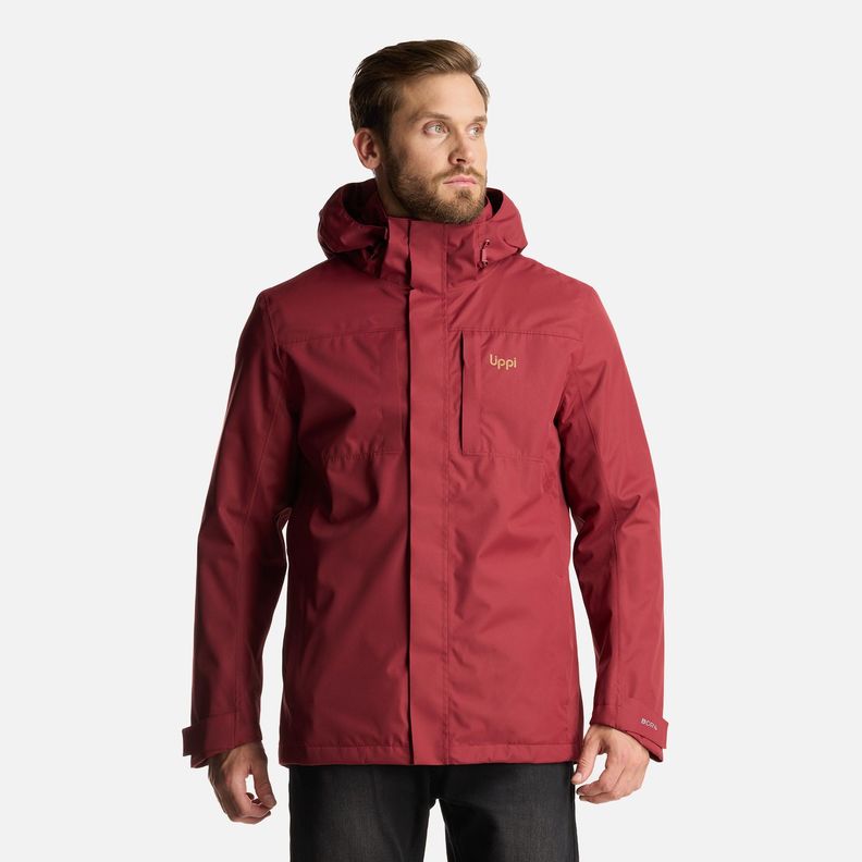 Chaqueta Hombre Tres Cruces Fusion-3 Hoody Jacket Burdeo Lippi-1