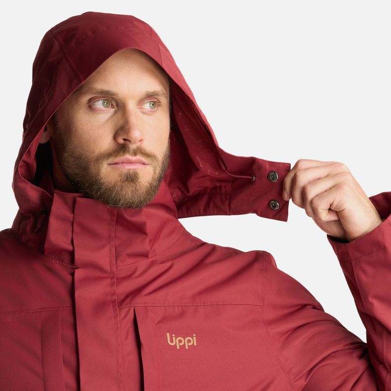 Chaqueta Hombre Tres Cruces Fusion-3 Hoody Jacket Burdeo Lippi-5