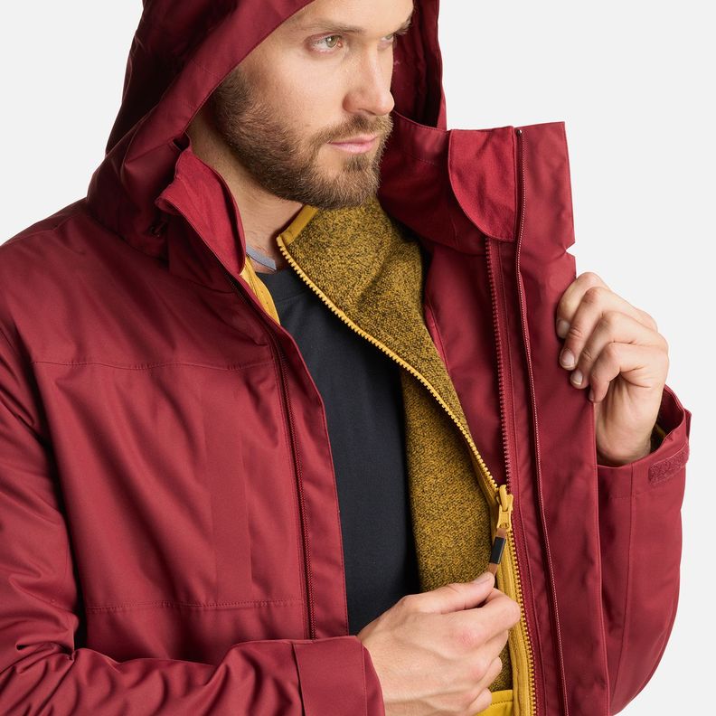 Chaqueta Hombre Tres Cruces Fusion-3 Hoody Jacket Burdeo Lippi-6