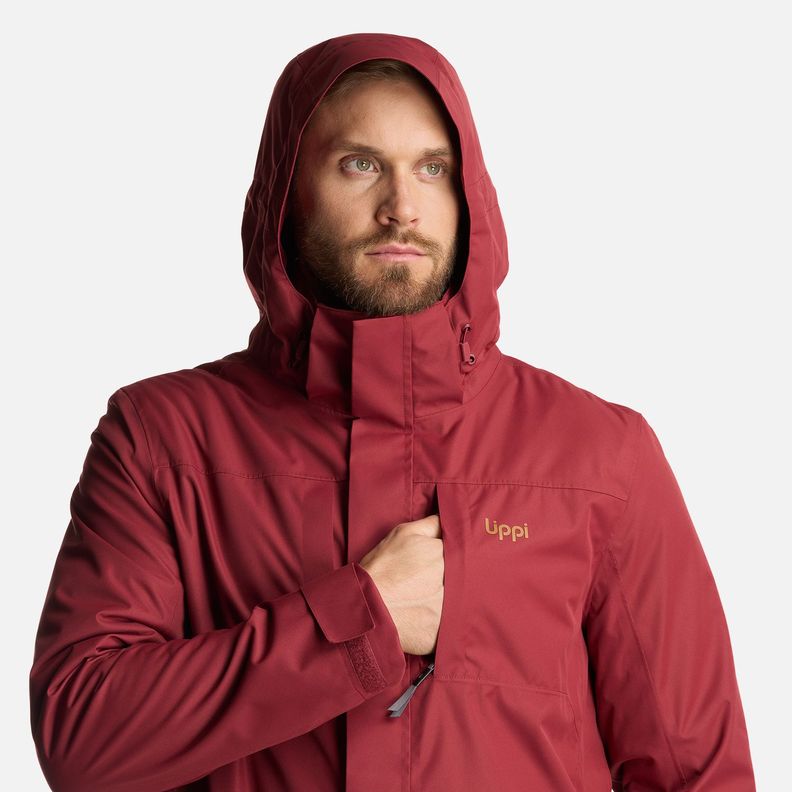 Chaqueta Hombre Tres Cruces Fusion-3 Hoody Jacket Burdeo Lippi-9