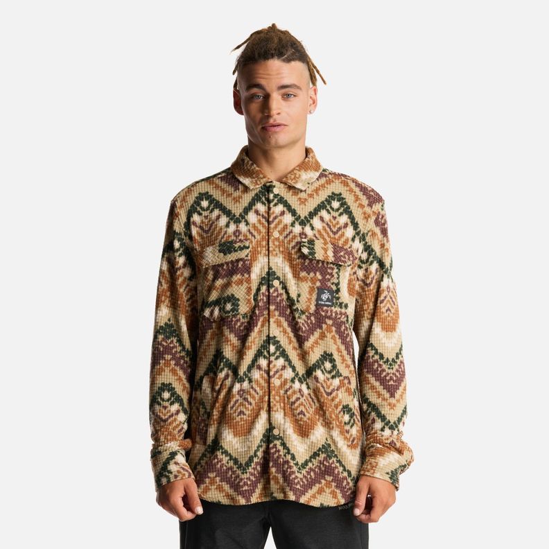 Camisa Hombre Cumbre Invernal Print Beige Haka Honu-0