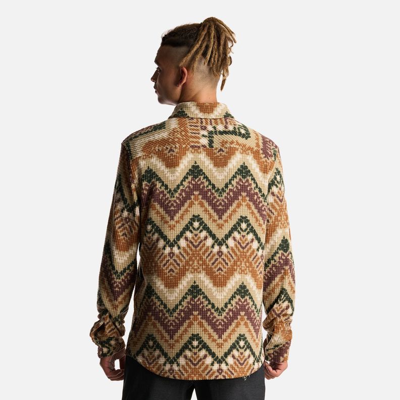 Camisa Hombre Cumbre Invernal Print Beige Haka Honu-2