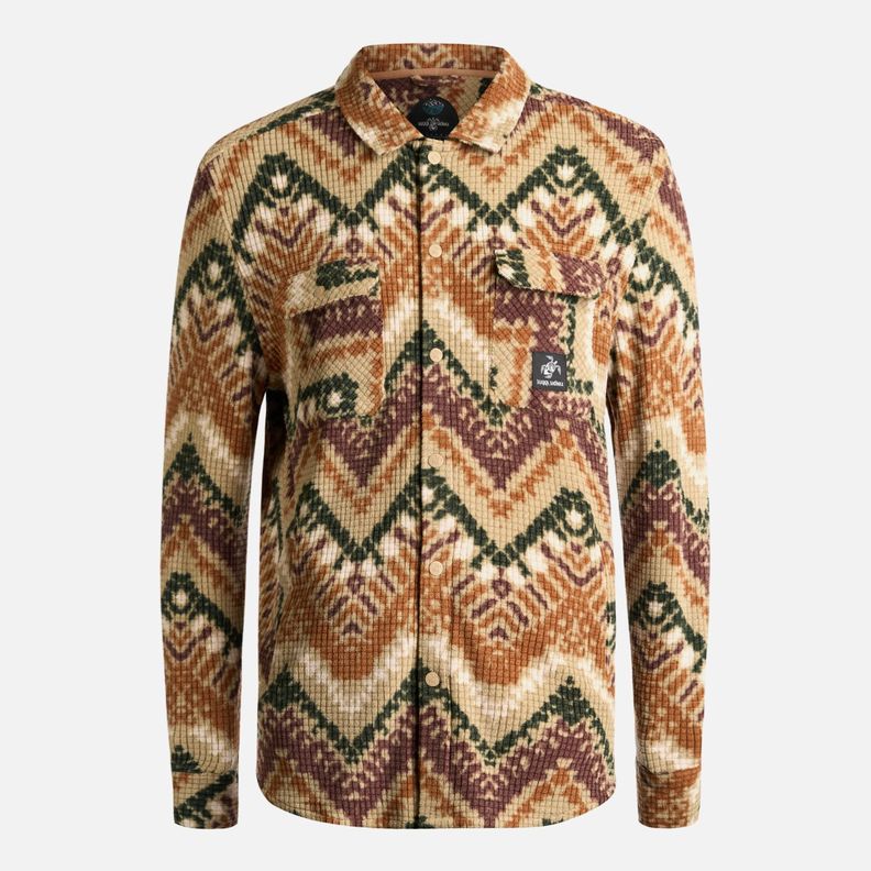 Camisa Hombre Cumbre Invernal Print Beige Haka Honu-6