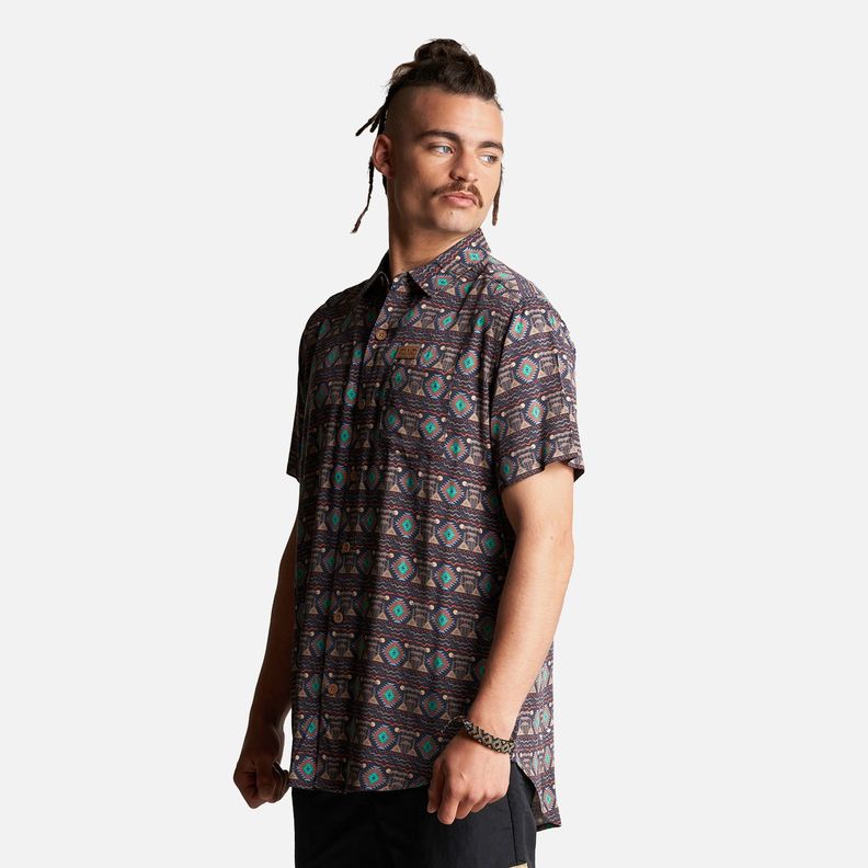 Camisa Hombre Aflora Full Print Café Pardo Haka Honu-2