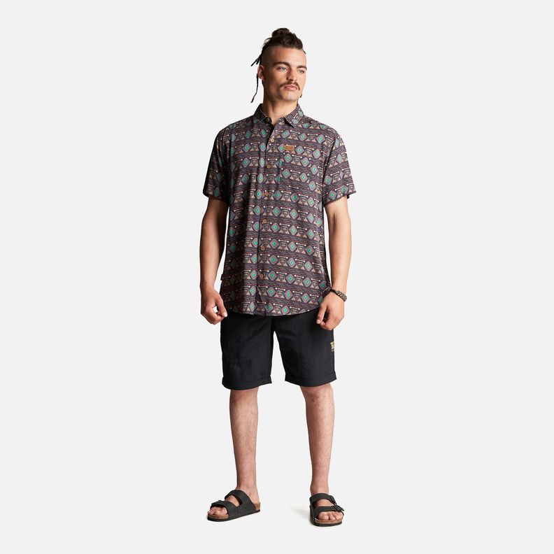 Camisa Hombre Aflora Full Print Café Pardo Haka Honu-5