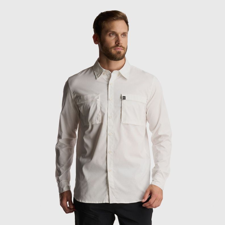 Camisa Hombre Rosselot Long Sleeve Q-Dry Shirt Blanco Lippi I24-1