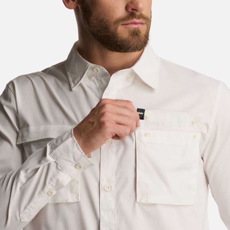 Camisa Hombre Rosselot Long Sleeve Q-Dry Shirt Blanco Lippi I24-5