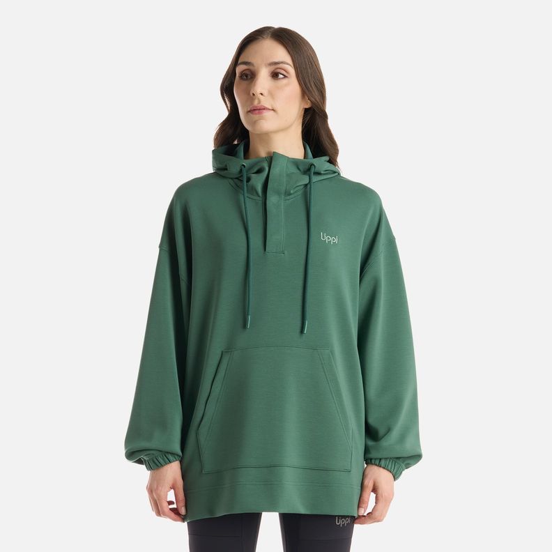 Polerón Mujer CityScape Sweatshirt Verde Botella Lippi I25-0