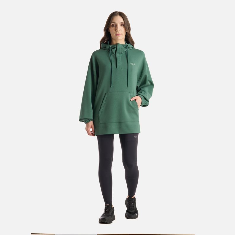 Polerón Mujer CityScape Sweatshirt Verde Botella Lippi I25-5