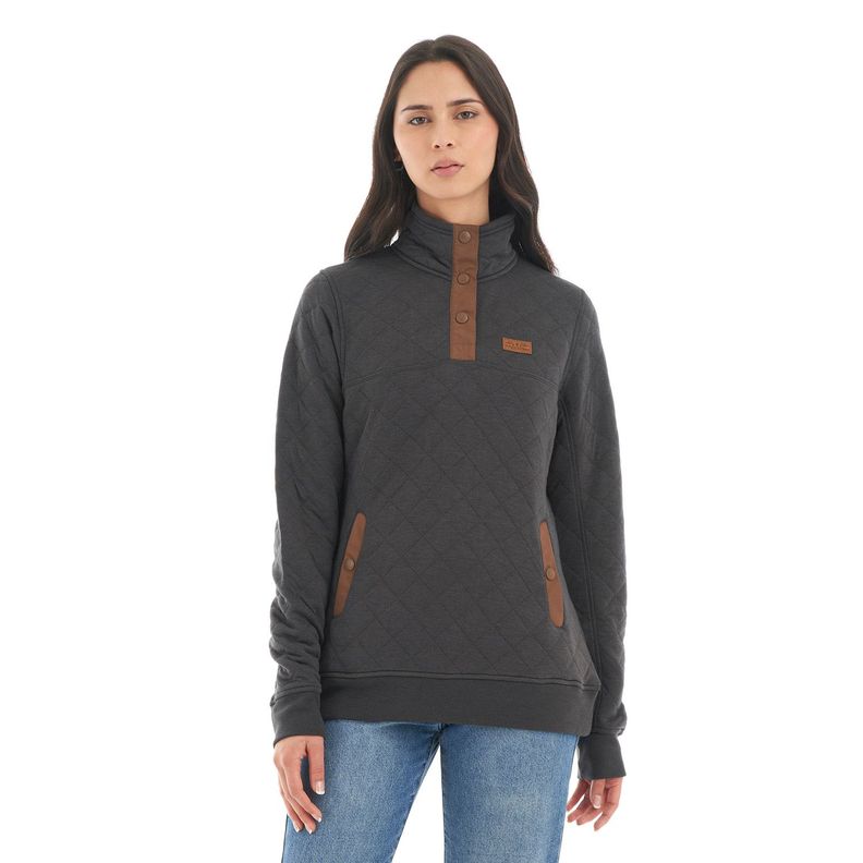 Poleron Mujer Tokerau insulado Negro Haka Honu V22-1