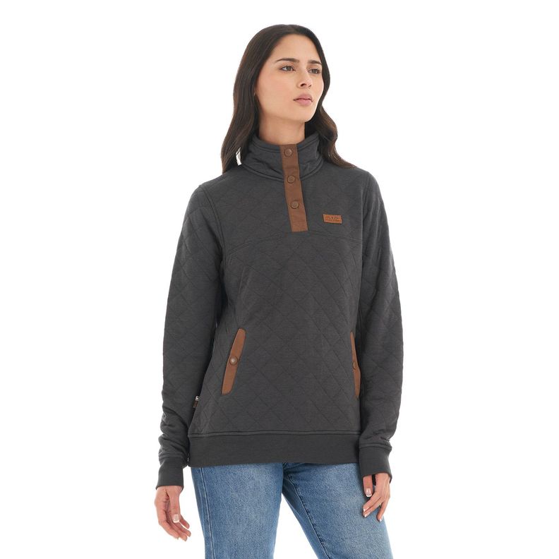 Poleron Mujer Tokerau insulado Negro Haka Honu V22-2