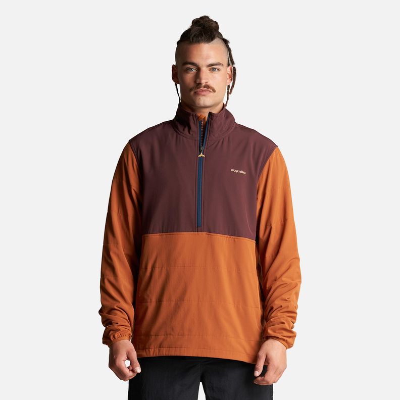 Poleron Hombre Del Sur 1/4 Zip Sin Capucha  Terracota Haka Honu-1