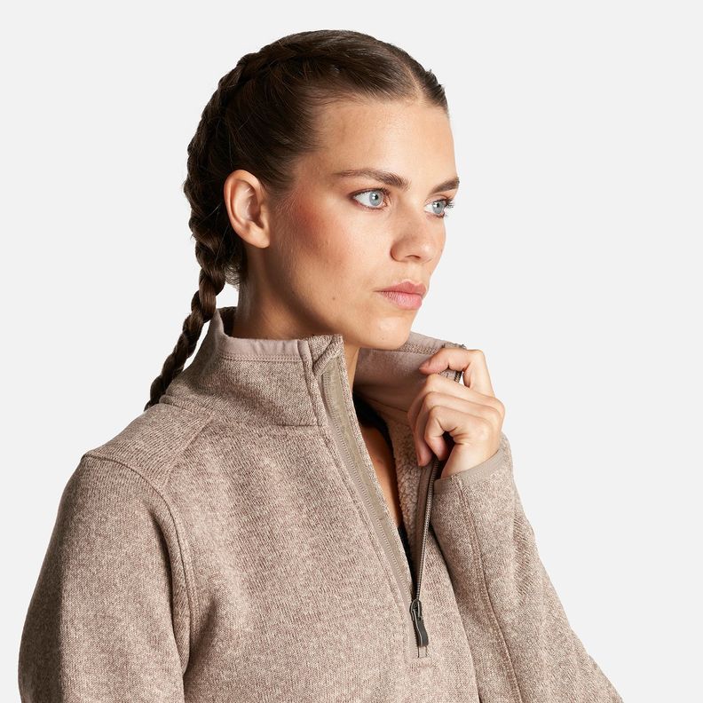 Poleron Mujer Coronado ThermPro Pullover Melange Beige Lippi-4
