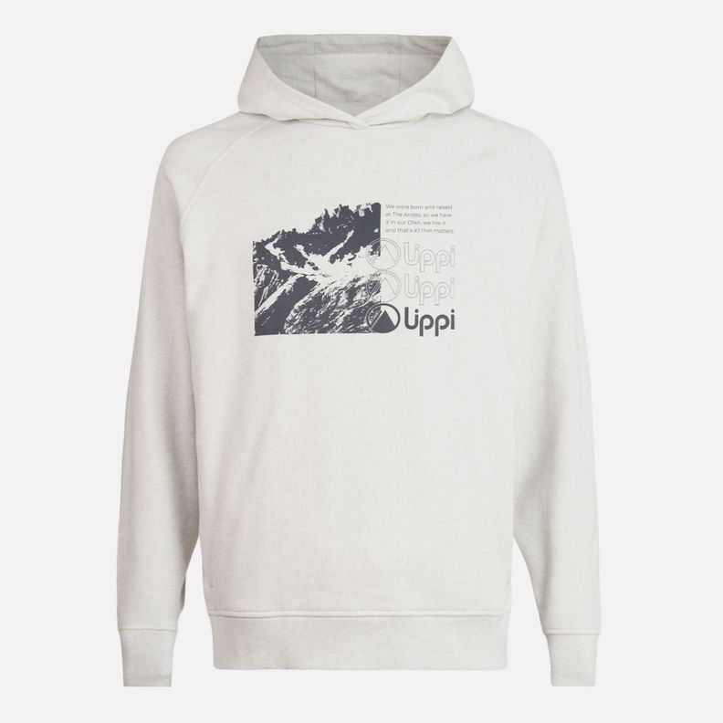 Poleron Hombre Insigne Hoody Sweatshirt Front Print Melange Gris Claro Lippi-0