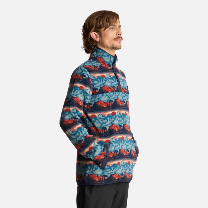 Polerón Hombre Tokerau Print Azul Noche Haka Honu I25-1