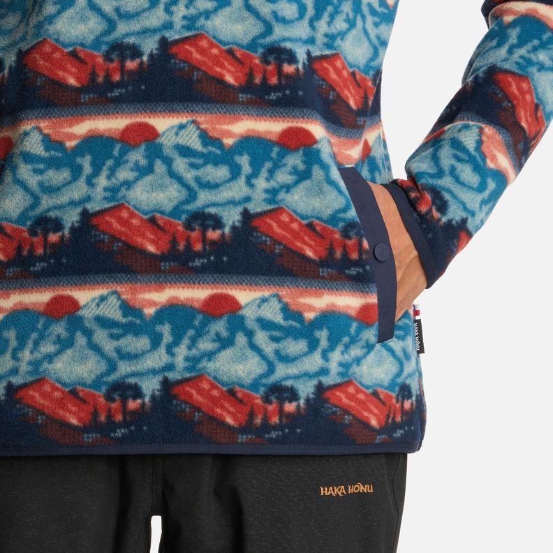 Polerón Hombre Tokerau Print Azul Noche Haka Honu I25-4