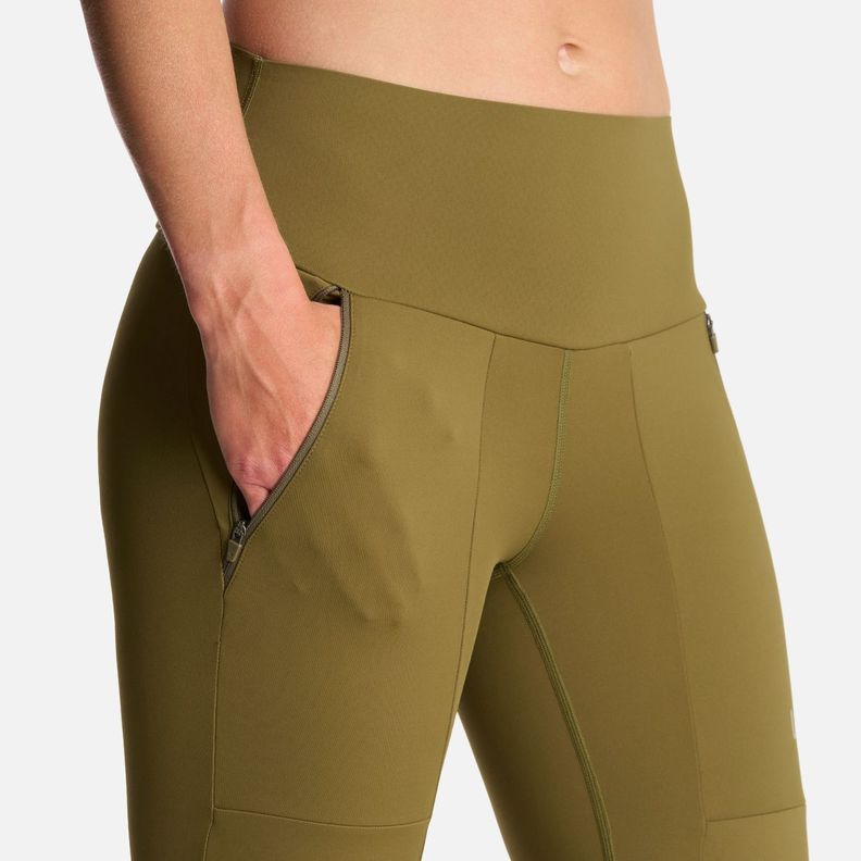 Calza Mujer PureTrek Q-Dry Leggings Verde Oliva Lippi-3