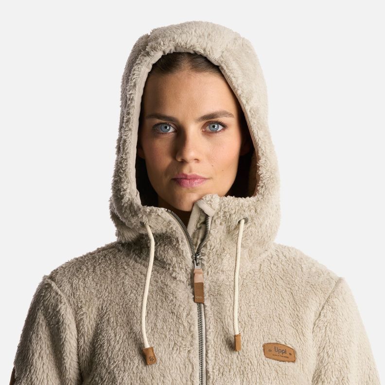 Chaqueta Mujer Bear Shaggy-Pro Hoody Jacket Beige Lippi-4
