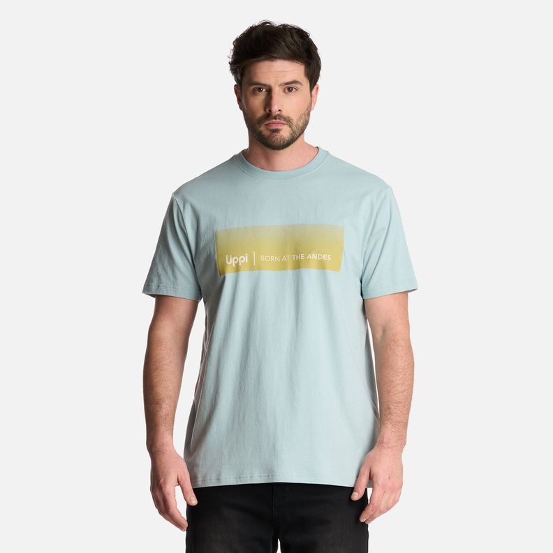 Polera Hombre Logo Lippi FrontPrint TShirt Celeste Lippi V25-0