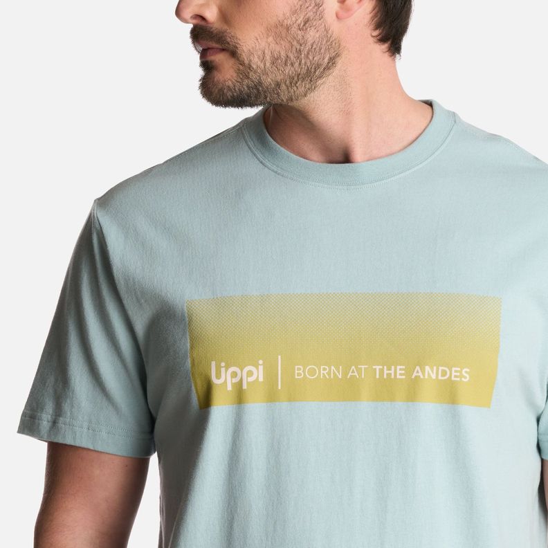 Polera Hombre Logo Lippi FrontPrint TShirt Celeste Lippi V25-3