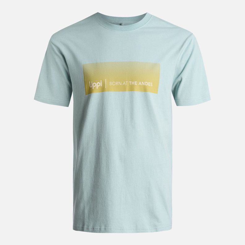Polera Hombre Logo Lippi FrontPrint TShirt Celeste Lippi V25-5