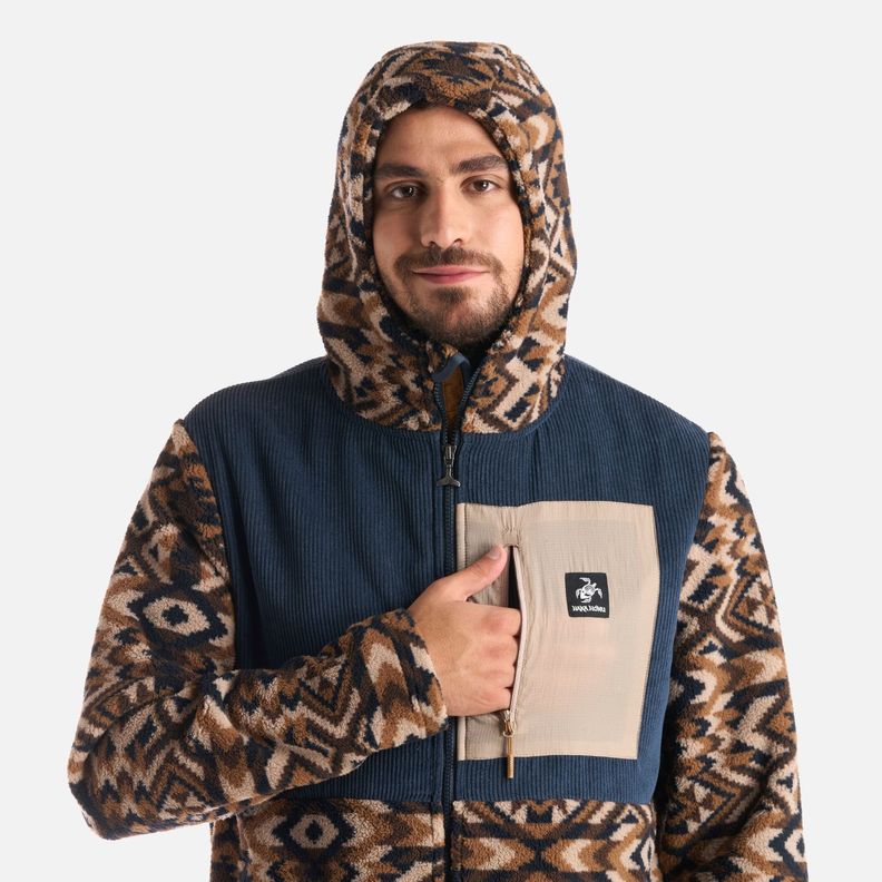 Polerón Hombre Puerto Print Azul Noche Haka Honu I25-3
