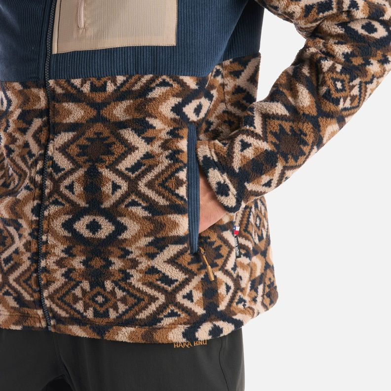 Polerón Hombre Puerto Print Azul Noche Haka Honu I25-4