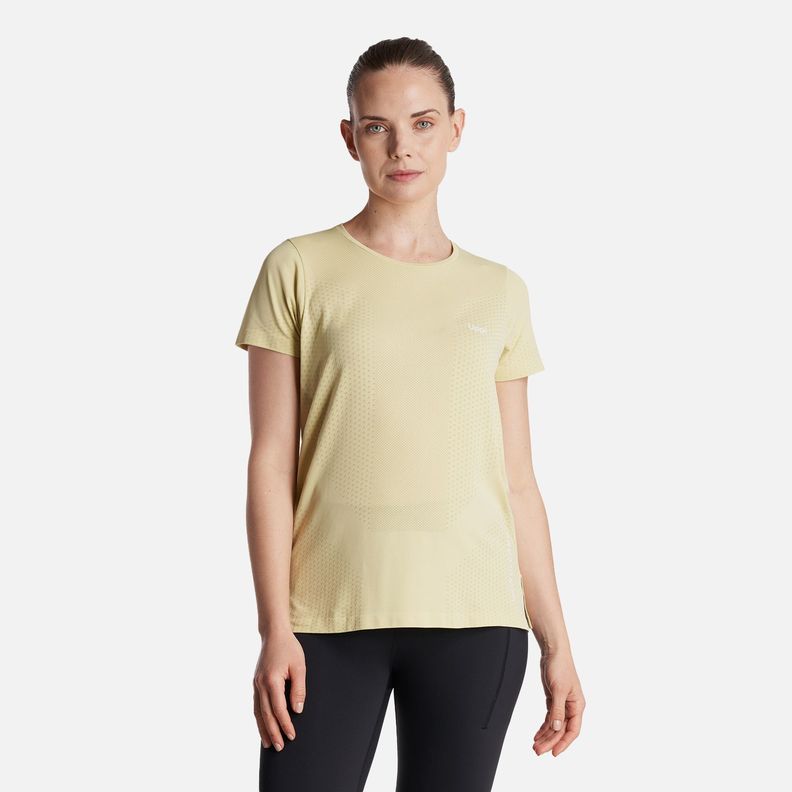 Polera Mujer  4 Run Seamless Trail Short Sleeve T-Shirt Amarillo Lippi-1