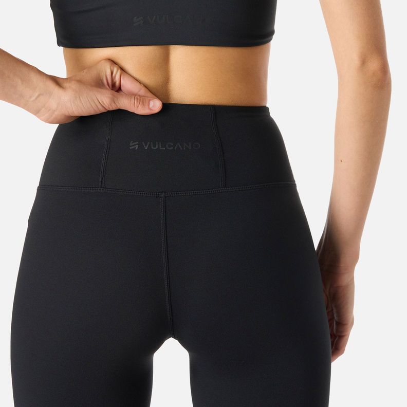 Calza Mujer Tempo 7/8 Super High Rise Leggins Negro Vulcano-5