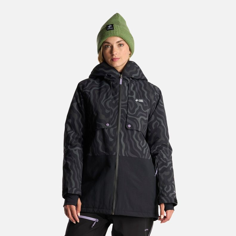 Chaqueta Mujer Yeti Print Negro Haka Honu I24-0