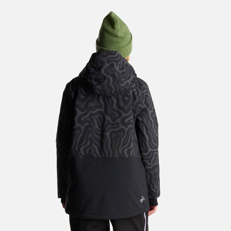 Chaqueta Mujer Yeti Print Negro Haka Honu I24-3