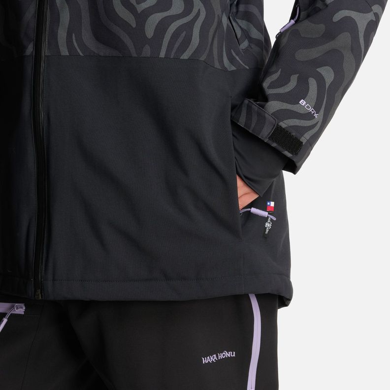 Chaqueta Mujer Yeti Print Negro Haka Honu I24-8