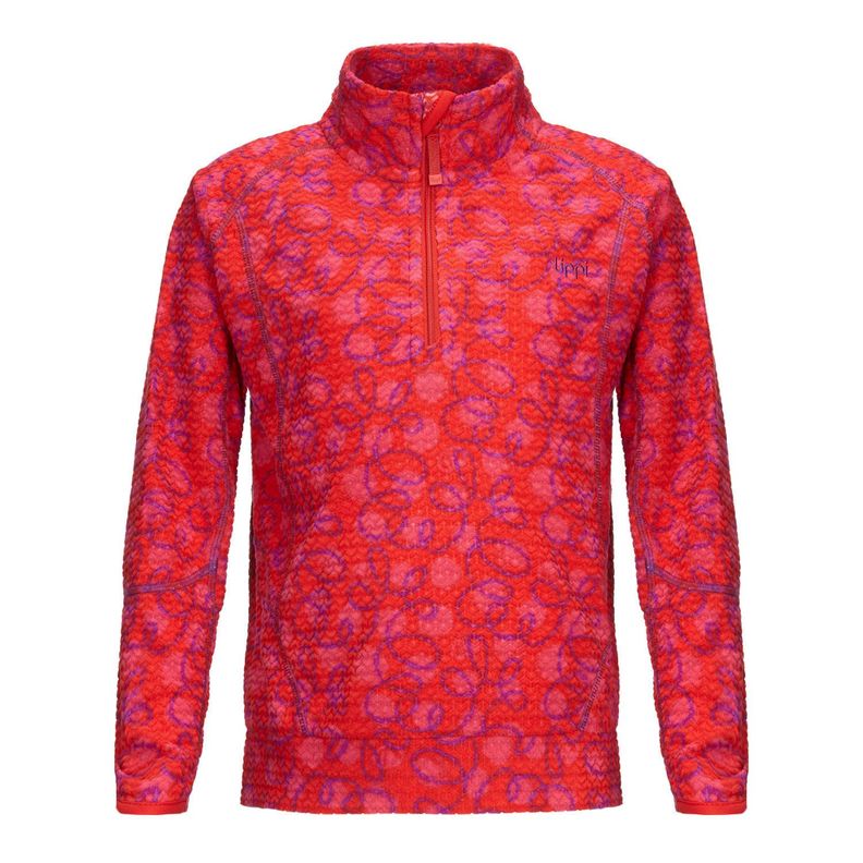 Poleron Niña Saltamontes Nano-F 14 Zip Print Rojo Lippi-0