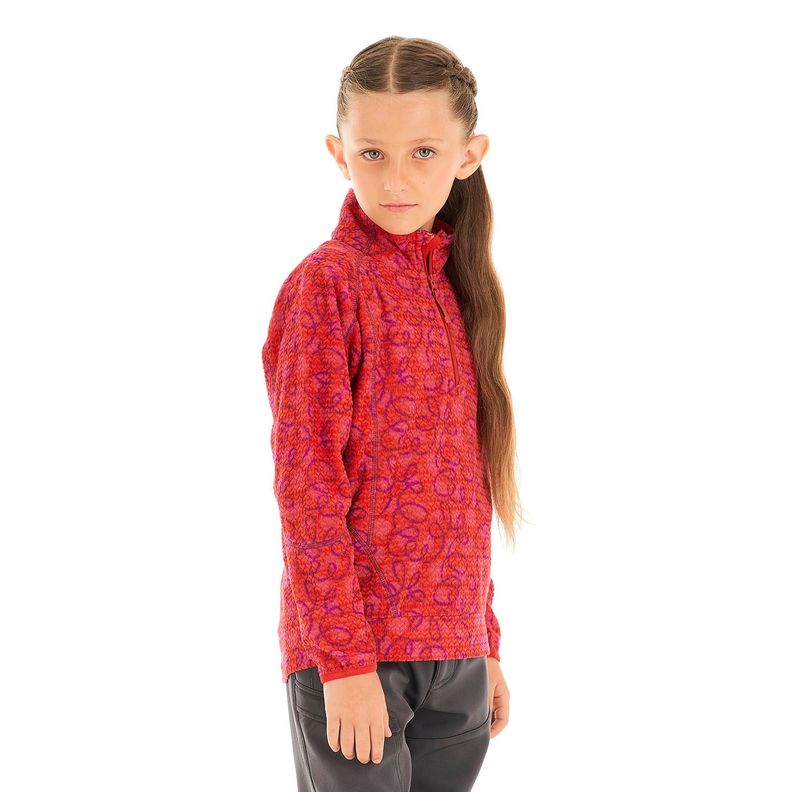 Poleron Niña Saltamontes Nano-F 14 Zip Print Rojo Lippi-2