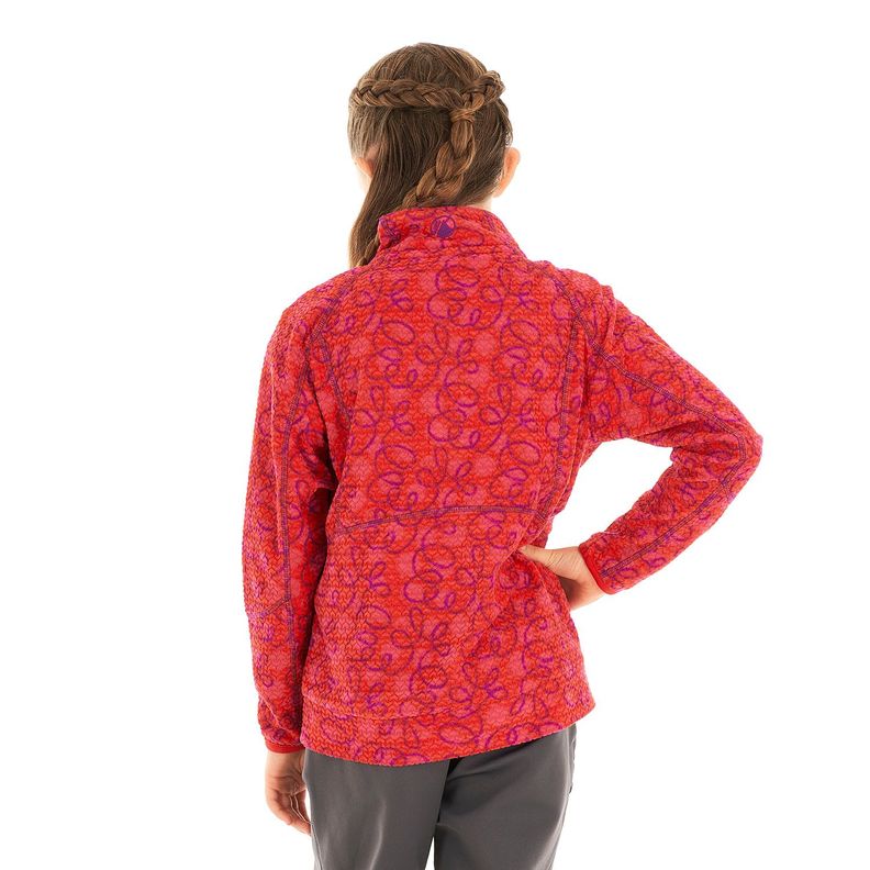 Poleron Niña Saltamontes Nano-F 14 Zip Print Rojo Lippi-5