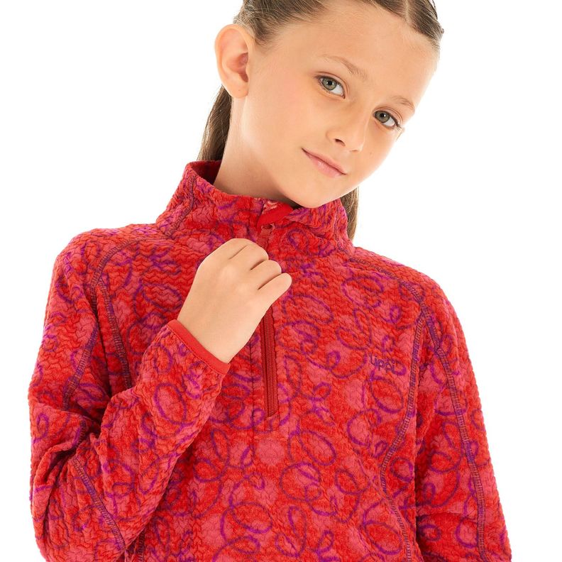 Poleron Niña Saltamontes Nano-F 14 Zip Print Rojo Lippi-6