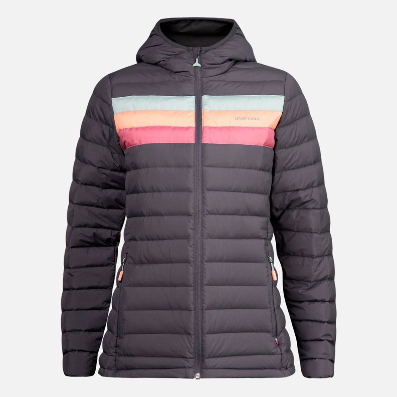 Chaqueta Mujer Infiernillo con Gorro Negro Haka Honu I23-0