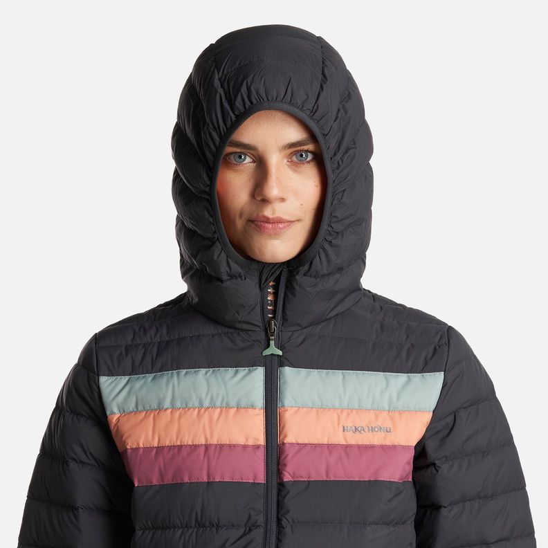 Chaqueta Mujer Infiernillo con Gorro Negro Haka Honu I23-4